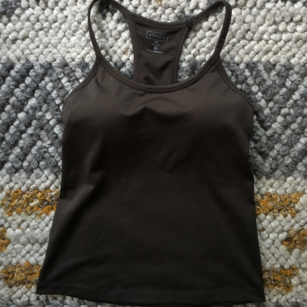 Athletes Built-In Sports Bra Racerback Workout Top